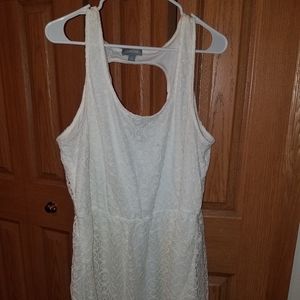 White Lace Dress with Keyhole Back